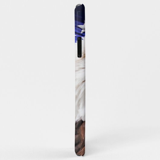 Coques Case-Mate iPhone Américain Eagle avec l'arrière - plan de drapeau (Dos/Droite)