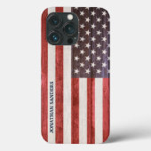 Coques Case-Mate iPhone American Flag Engraved on Bamboo Wood (Verso)