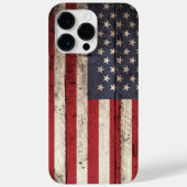 Coques Case-Mate iPhone American Flag on old Wood Grain (Verso)