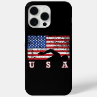 American Flag Swimming USA Cadeau Swim Team Premiu