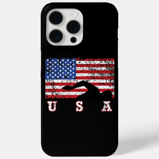 Coques Case-Mate iPhone American Flag Swimming USA Cadeau Swim Team Premiu (Verso)