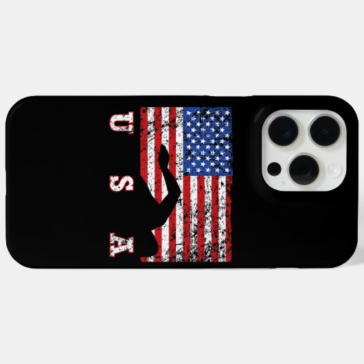 Coques Case-Mate iPhone American Flag Swimming USA Cadeau Swim Team Premiu (Verso (horizontal))