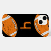 Coques Case-Mate iPhone American Football Custom Jersey Numéro noir (Verso (horizontal))