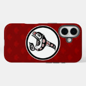 Coques Case-Mate iPhone Amérindien Red Black Vector Art Killer Whale (Verso (horizontal))