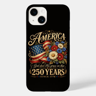 Coque Pour iPhone 14 Amérique 250 ans depuis 1776 Cadeau Floral Patriot