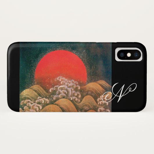 Coques Case-Mate iPhone AMETERASU, DÉESSE DU SOLEIL rouge marron noir (Dos (Horizontal))
