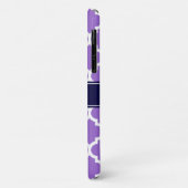 Coques Case-Mate iPhone Amethyst Wharf Marocain #5 Marine Nom bleu Monogra (Dos/Gauche)