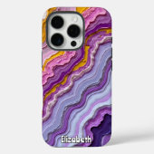 Coques Case-Mate iPhone Améthyste d'art fluide et or (Verso)
