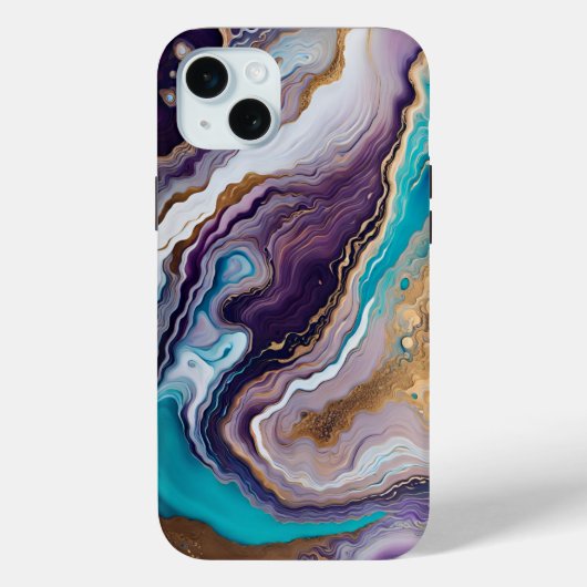 Coques Case-Mate iPhone Améthyste et Turquoise Abstrait (Verso)