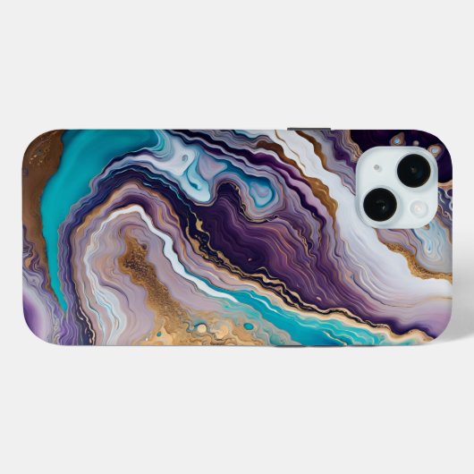 Coques Case-Mate iPhone Améthyste et Turquoise Abstrait (Verso (horizontal))