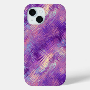 Coque Pour iPhone 15 Améthyste Purple Crystal Gel Texture