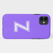 Coques Case-Mate iPhone Améthyste violet couleur solide | Monogramme minim (Dos (Horizontal))