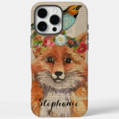 Coques Case-Mate iPhone Amis floral Foxy aquarelle Nom personnalisé (Verso)