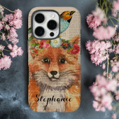 Coques Case-Mate iPhone Amis floral Foxy aquarelle Nom personnalisé