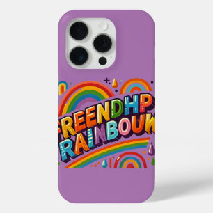 Coque iPhone 15 Pro Amitié Arc-en-ciel Couverture téléphonique multico