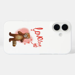 Coques iPhone 16 amour amour amour panda rouge