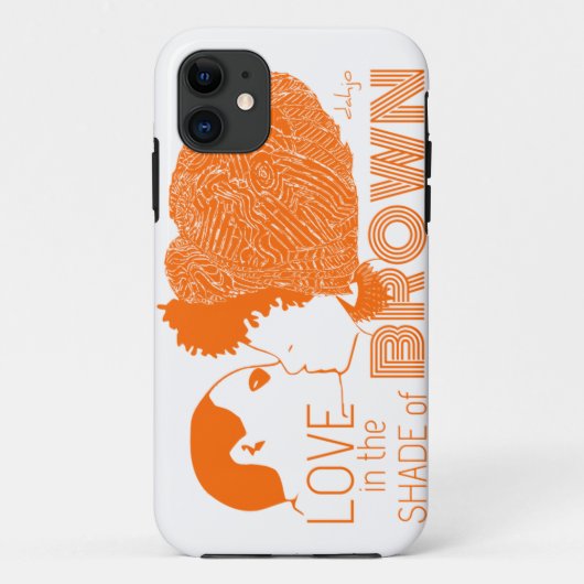 Coques Case-Mate iPhone AMOUR Brown en ORANGE (Dos)