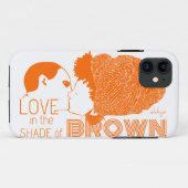 Coques Case-Mate iPhone AMOUR Brown en ORANGE (Dos (Horizontal))