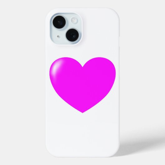 Coques Case-Mate iPhone Amour - Coeur rose sur blanc - mignon (Verso)