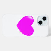 Coques Case-Mate iPhone Amour - Coeur rose sur blanc - mignon (Verso (horizontal))