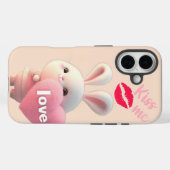 Coques Case-Mate iPhone “Amour de Lapin Mignon - Embrasse-moi  (Verso (horizontal))