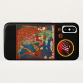 COQUES Case-Mate iPhone AMOUR, DÉSIR ET MORT GEM ROUGE MONOGRAM PIERRE (Dos (Horizontal))