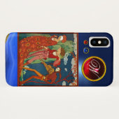 COQUES Case-Mate iPhone AMOUR, DÉSIR ET MORT GEM ROUGE MONOGRAM PIERRE (Dos (Horizontal))
