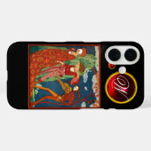 COQUES Case-Mate iPhone AMOUR, DÉSIR ET MORT GEM ROUGE MONOGRAM PIERRE (Verso (horizontal))