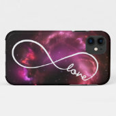 Coques Case-Mate iPhone amour d'infini - nébuleuse rose (Dos (Horizontal))