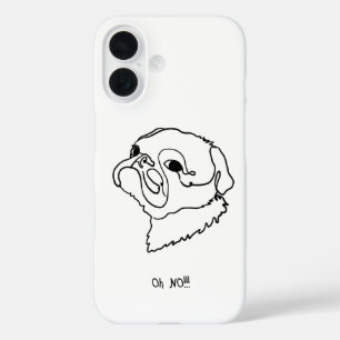 Coques iPhone 16 Amour du carlin : Boîte téléphonique texte modifia