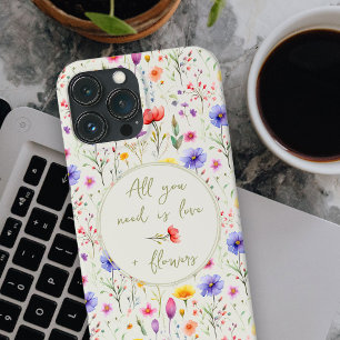 Case-Mate iPhone Case Amour et fleurs douce Citation verte Fleur sauvage