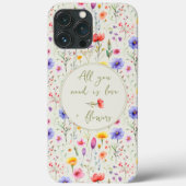 Coques Case-Mate iPhone Amour et fleurs douce Citation verte Fleur sauvage (Verso)