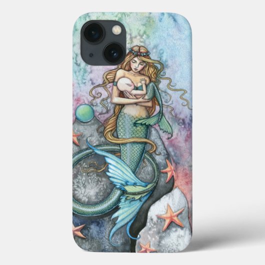 Coques Case-Mate iPhone Amour Éternel Mère Bébé Sirène Fantaisie Art (Verso)