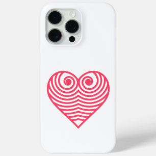 Coque iPhone 15 Pro Max Amour Hypnotique – Cœur Contourné Minimaliste Roug