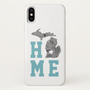 Case-Mate iPhone Case Amour Maison État Michigan Coquelicots Floraux Gri