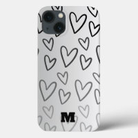 amour mignon coeur noir et blanc téléphone personn
