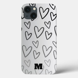 Case-Mate iPhone Case amour mignon coeur noir et blanc téléphone personn