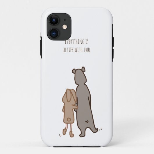 Coques Case-Mate iPhone Amour mignon de couples d'ours de lapin (Dos)