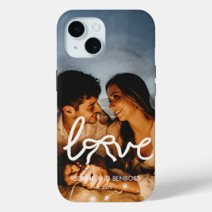 Coque Pour iPhone 15 Amour Moderne Typographie Arc Couple Photo Personn