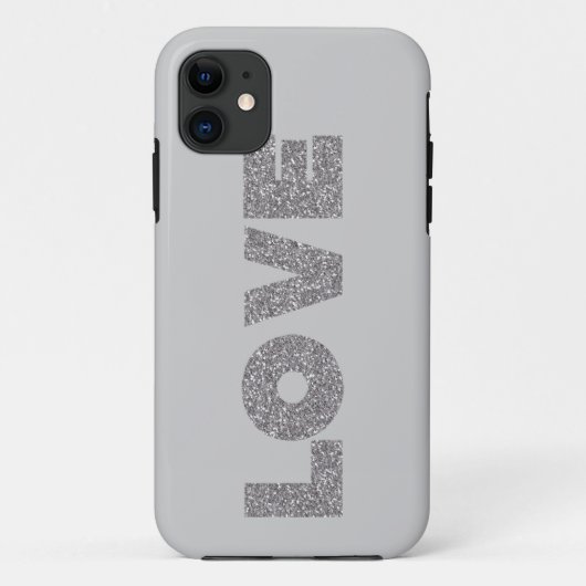 Coques Case-Mate iPhone Amour Parties scintillant argent (Dos)