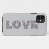 Coques Case-Mate iPhone Amour Parties scintillant argent (Dos (Horizontal))