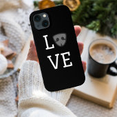 Coques Case-Mate iPhone Amour personnalisé avec nez de chien mignon, noir