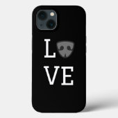 Coques Case-Mate iPhone Amour personnalisé avec nez de chien mignon, noir (Verso)