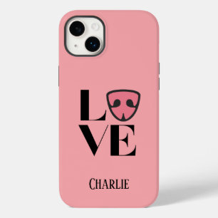 Coque Pour iPhone 14 Plus Amour personnalisé avec un nez de chien mignon, ro