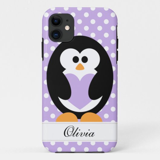 Coques Case-Mate iPhone Amour pourpre de pingouin (Dos)