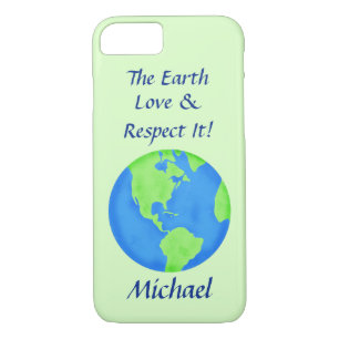 Case-Mate iPhone Case Amour Respect Earth Globe Nom Vert personnalisé