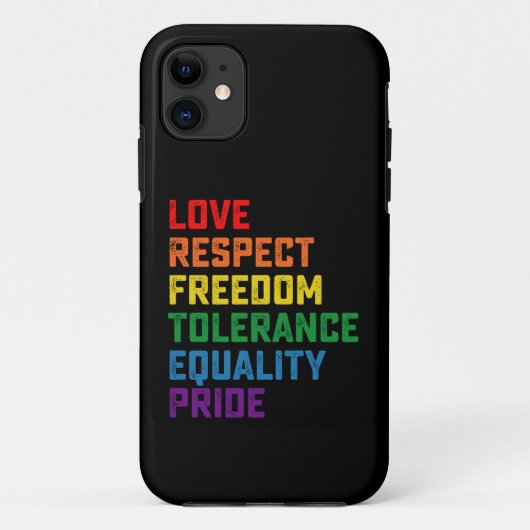 Coques Case-Mate iPhone Amour Respect Liberté Tolérance Égalité Fierté (Dos)