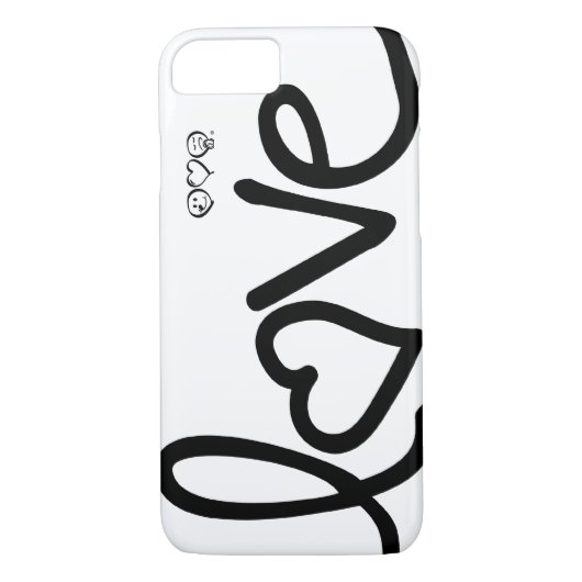 Coques Case-Mate iPhone amour - typographie noire et blanche (Dos)