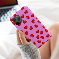 Amoureux de chic motif de coeur rouge sur violet é