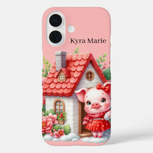 Coques iPhone 16 Amoureux de cochons amusants ajoutez votre nom